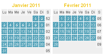T�l�charger le mod�le de calendrier